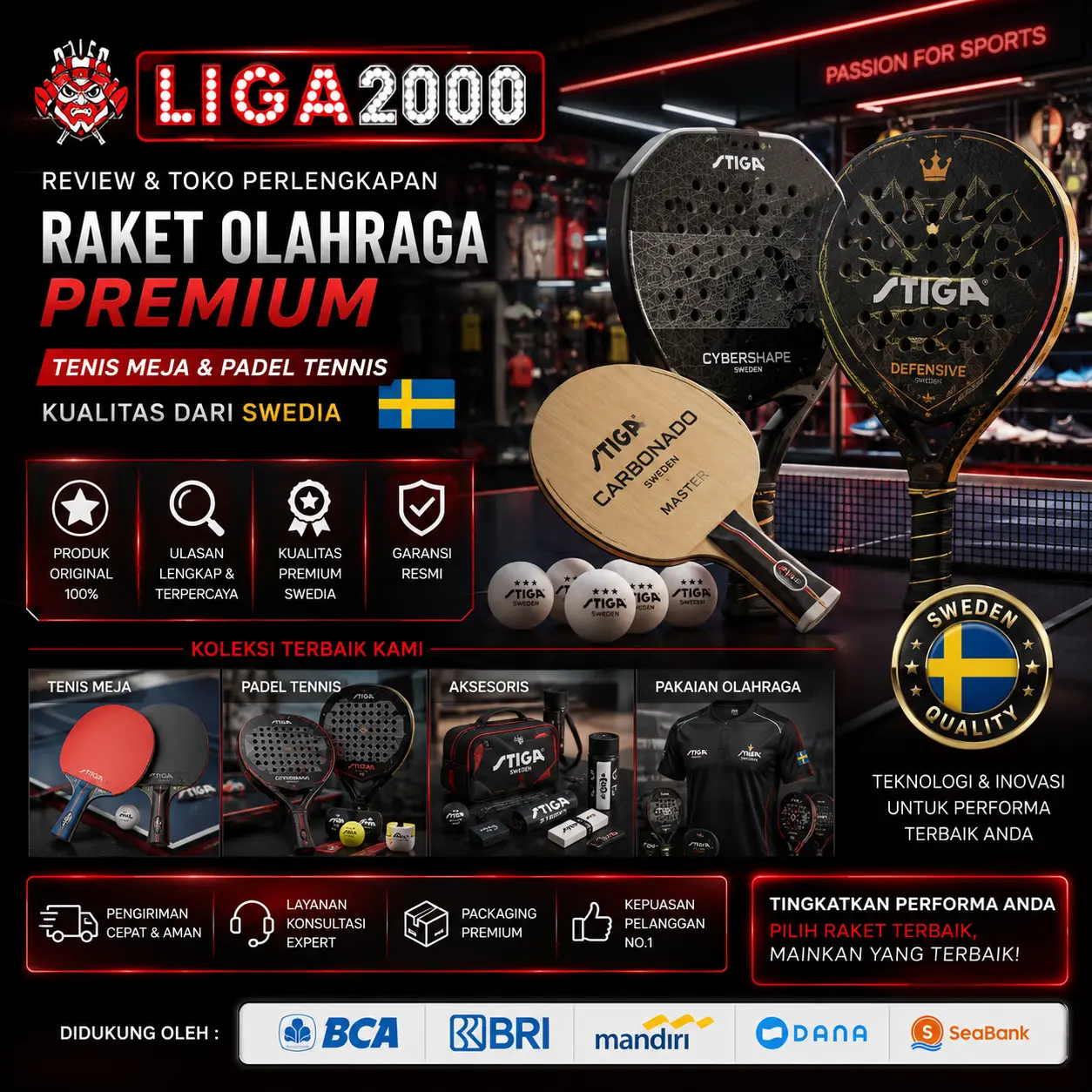 LIGA2000 | Ulasan Toko Peralatan Olahraga Raket Swedia dan Kualitas Peralatan Pingiskhan